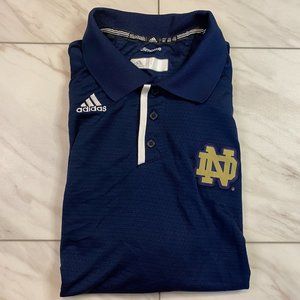 Adidas Notre Dame Fighting Irish Golf Polo Blue Climalite XL